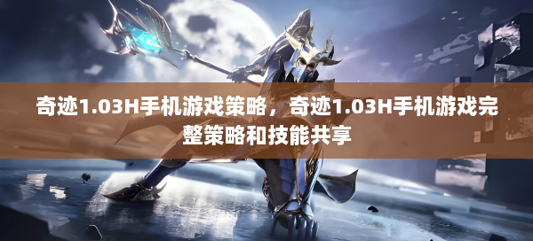 奇迹1.03H手机游戏策略，奇迹1.03H手机游戏完整策略和技能共享 第3张