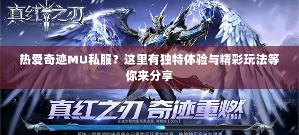 热爱奇迹MU私服？这里有独特体验与精彩玩法等你来分享